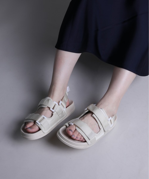 shoes365 サンダル 「shoes365」三つマジックテープ付きサンダル