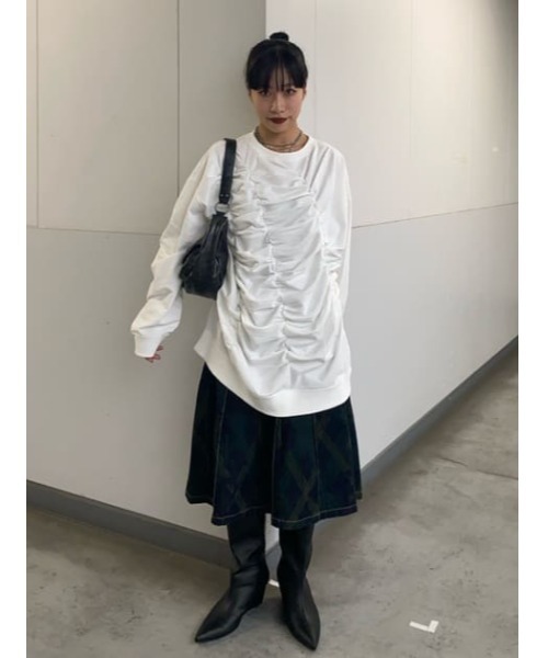 SLY L／W PRINT CHECK PLEATS ミドルスカート sly チェックプリーツミドルスカート