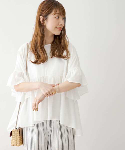 「URBAN RESEARCH Sonny Label」 半袖ブラウス FREE ホワイト レディース URBAN RESEARCH Sonny Label 「URBAN Label」 半袖ブラウス FREE