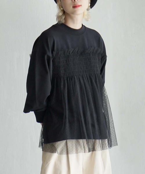zootie（ズーティー） tシャツ ドットチュール ドッキングカットソー