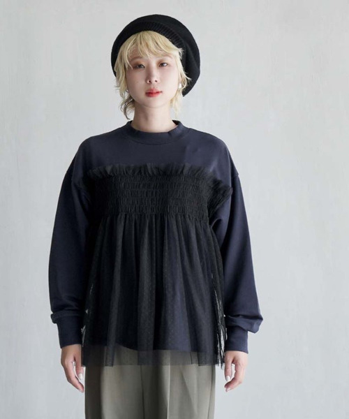 zootie（ズーティー） tシャツ ドットチュール ドッキングカットソー