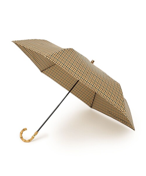 Traditional Weatherwear 折りたたみ傘　チェック FOLDING BAMBOO フォールディング バンブー｜グリーンチェック