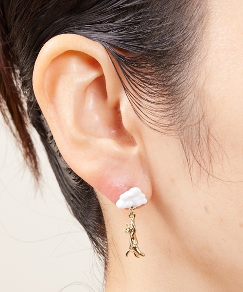 gargle（ガーグル） ピアス ガーグル：雲とねこ ピアス レディース