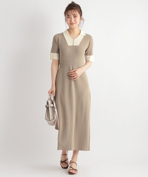 美品✨ Andemiu アンデミュウ 配色ニットワンピース 美品✨ Andemiu アンデミュウ 配色ニットワンピース 早い者勝ち