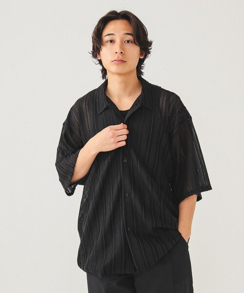BEAMS GOLF メッシュシャツ L 黒 BEAMS GOLF メッシュシャツ L 黒 BEAMS（ビームス）メッシュ