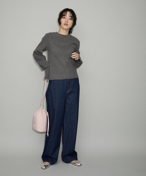 「ADAM ET ROPE'」 長袖ニット FREE ネイビー レディース ADAM ET ROPE' 「ADAM ROPE'」 長袖ニット FREE サックスブルー