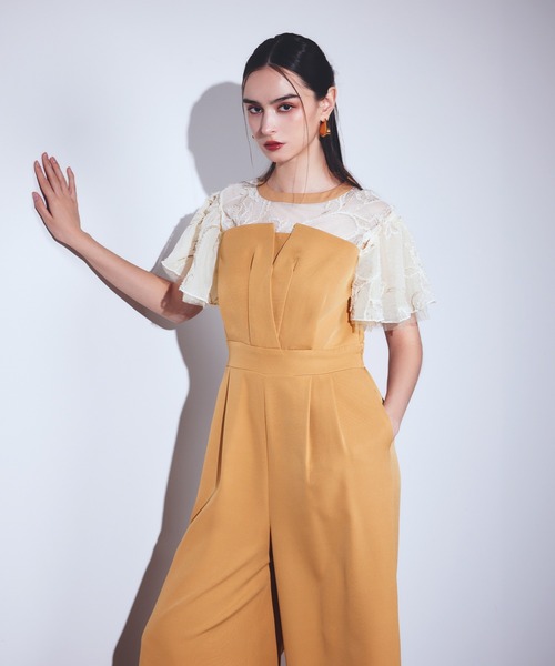 darial パンツドレス 「darial」2way fringe lace pants dress