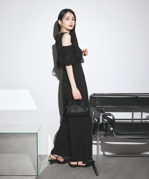 darial パンツドレス 「darial」2way fringe lace pants dress