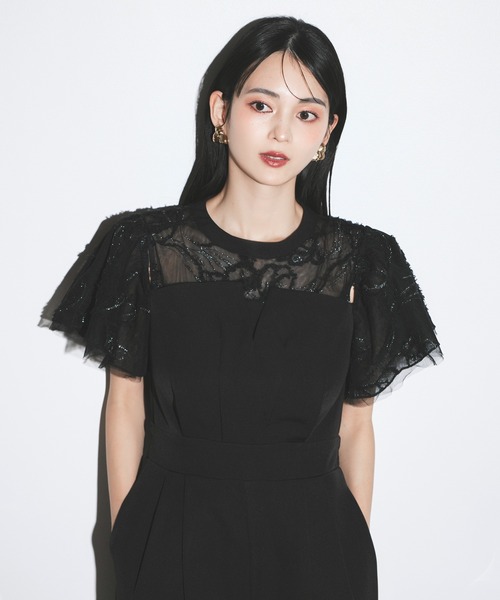 darial パンツドレス 「darial」2way fringe lace pants dress