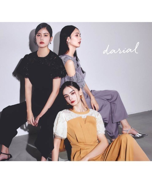 darial パンツドレス 「darial」2way fringe lace pants dress