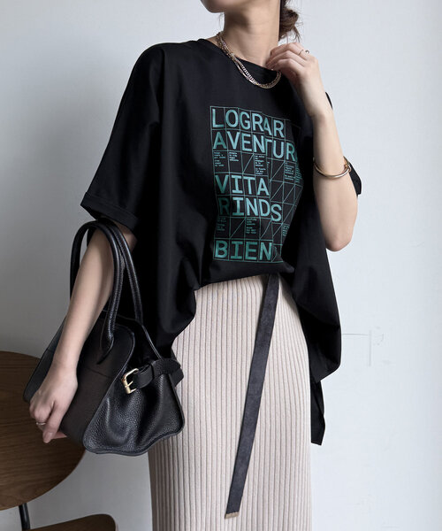 Dou Dou【WEB限定】LOGRARロゴTEE オーバーサイズ DouDou tシャツ 「WEB限定」LOGRARロゴTEE レディース