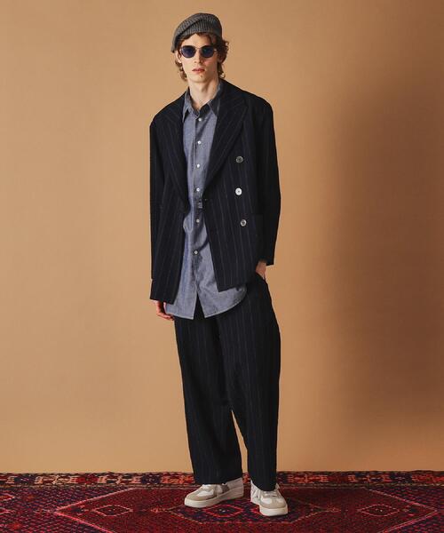 40CARATS&525 BY TAKEO KIKUCHI パンツ ウールサッカーストライプ