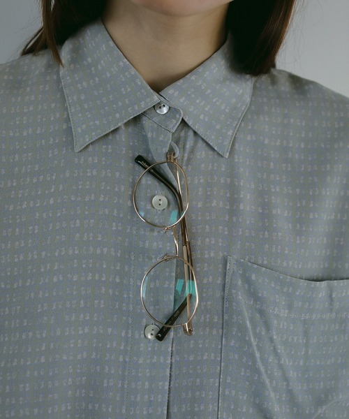 MANOF（マノフ） ブラウス シャツ BLUR PATTERN SHIRT レディース