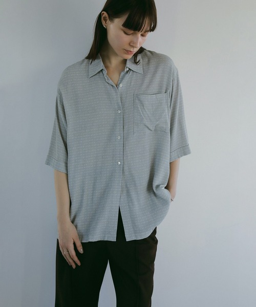 MANOF（マノフ） ブラウス シャツ BLUR PATTERN SHIRT レディース 