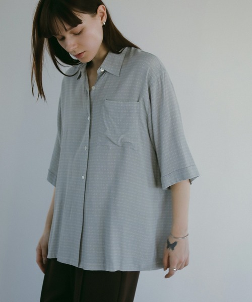 MANOF（マノフ） ブラウス シャツ BLUR PATTERN SHIRT レディース
