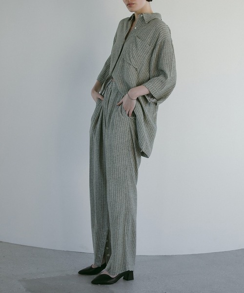 MANOF（マノフ） ブラウス シャツ BLUR PATTERN SHIRT レディース