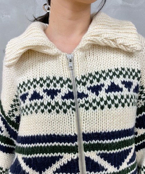 「WHO'S WHO gallery」 ニットカーディガン FREE グリーン レディース_画像6