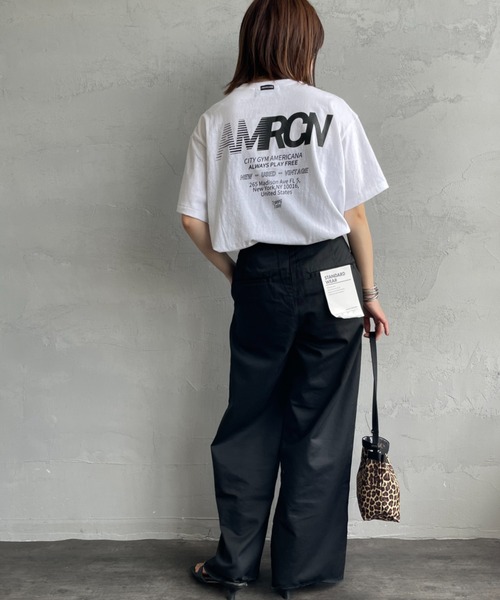 AMERICANA - 美品　アメリカーナ　Tシャツ　ネイビー　バックプリント Americana/アメリカーナ] AMRCN バッグプリント Tシャツ（T