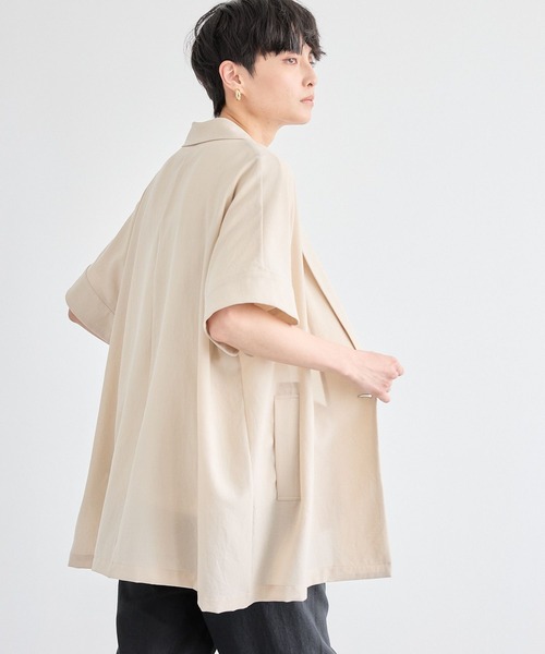 ポプリンハーフスリーブジャケット【JAPAN FABRIC】ハンドウォッシャブル セール】BARNYARDSTORM / ポプリンハーフスリーブジャケット