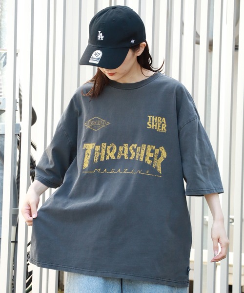 THRASHER tシャツ 「THRASHER/スラッシャー」ピグメント加工