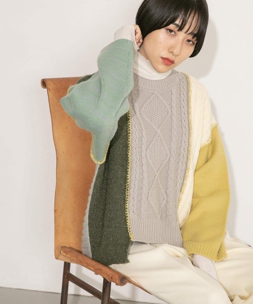 「KBF」 長袖ニット ONE イエロー系その他 レディース_画像7