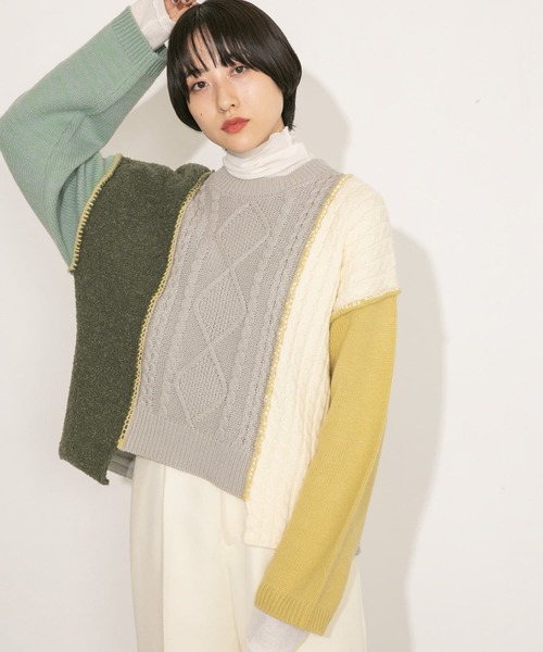 「KBF」 長袖ニット ONE イエロー系その他 レディース_画像8