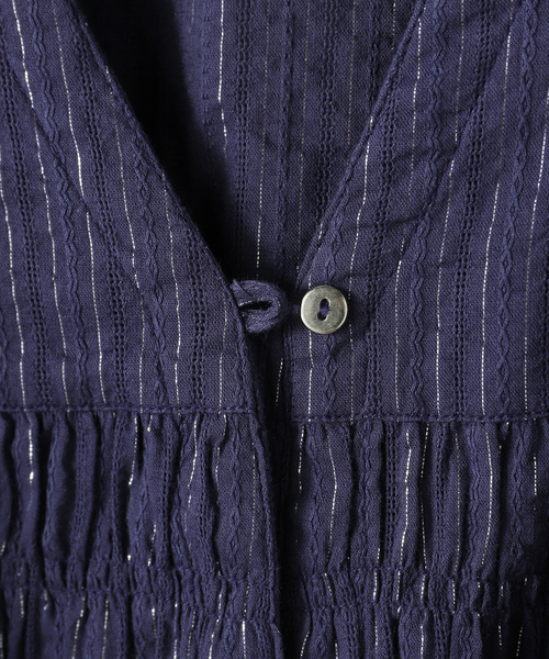 ブラウス シャツ 「SARA MALLIKA/サラマリカ」 COTTON STRIPE JAQUARD FRILL レディース JOURNAL STANDARD｜【SARA MALLIKA/サラマリカ】 COTTON STRIPE