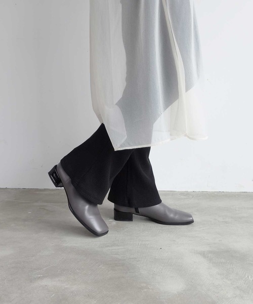 「Daniella&GEMMA」 「GEMMALINN」ショートブーツ 37 グレー レディース_画像6