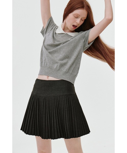 スカート ハイウエスト デニムプリーツミニスカート FX25B055「Fano