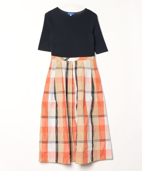 美品 BLUE LABEL CRESTBRIDGE リブ ドッキングワンピース BLUE LABEL CRESTBRIDGE 「BLUE CRESTBRIDGE」 ドッキング
