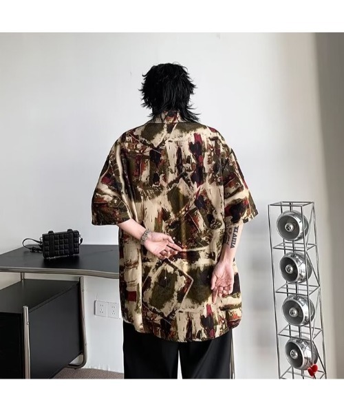 Bling Leads シャツ leadsオーバーサイズ アロハシャツ メンズ