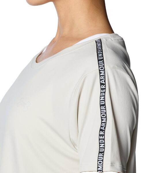 「UNDER ARMOUR」 半袖カットソー L オフホワイト レディース