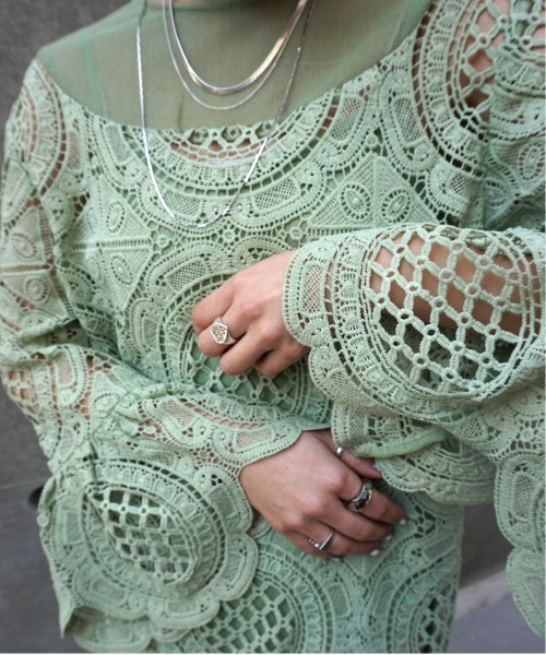 Ameri（アメリ） ワンピース MEDI INDIAN BIG LACE DRESS : ZOZOTOWN