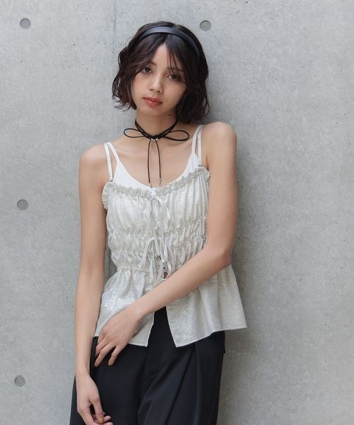 PAGEBOY キャミソール シャーリングビスチェ : ZOZOTOWN Yahoo