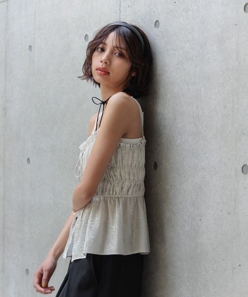 PAGEBOY キャミソール シャーリングビスチェ : ZOZOTOWN Yahoo
