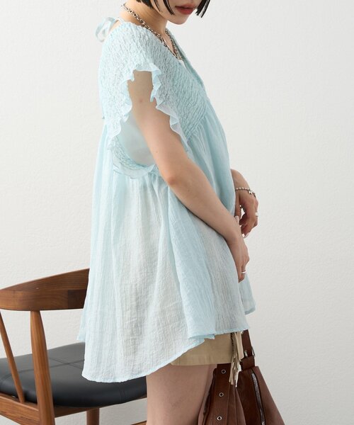 w closet ブラウス シャツ 「2WAY/3色展開」シャーリング