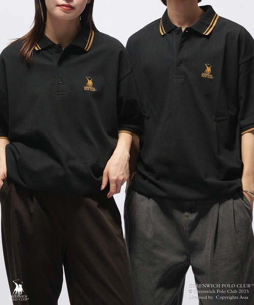 Adoon plain ポロシャツ GREENWICH POLOCLUB MOSS STITCH POLO