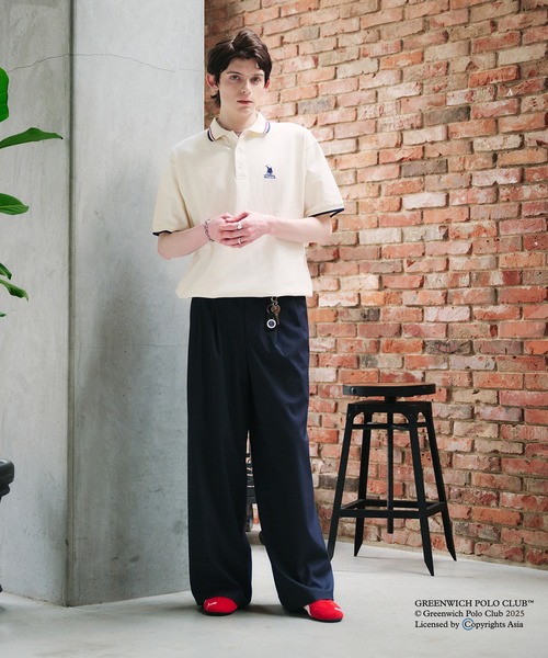 Adoon plain ポロシャツ 半袖 GREENWICH POLOCLUB MOSS STITCH POLO