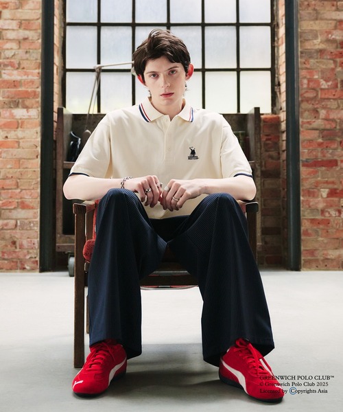 Adoon plain ポロシャツ GREENWICH POLOCLUB MOSS STITCH POLO SHIRT