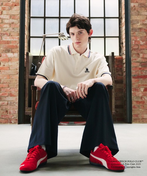 Adoon plain ポロシャツ GREENWICH POLOCLUB MOSS STITCH POLO SHIRT