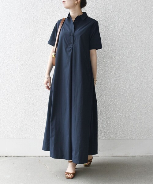 SHIPS any ワンピース any:「洗濯機可能」タイプライター スキッパー