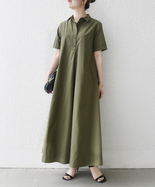 SHIPS any ワンピース any:「洗濯機可能」タイプライター スキッパー SHIPS any ワンピース any:「洗濯機可能」タイプライター スキッパー