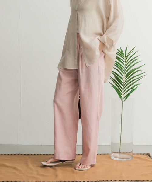 URBAN RESEARCH DOORS パンツ リネンレーヨンイージーパンツ
