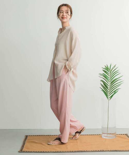 URBAN RESEARCH DOORS パンツ リネンレーヨンイージーパンツ