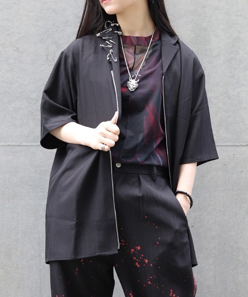 REZEN（リゼン） シャツ 椿テーラー襟ZIPシャツ メンズ : ZOZOTOWN