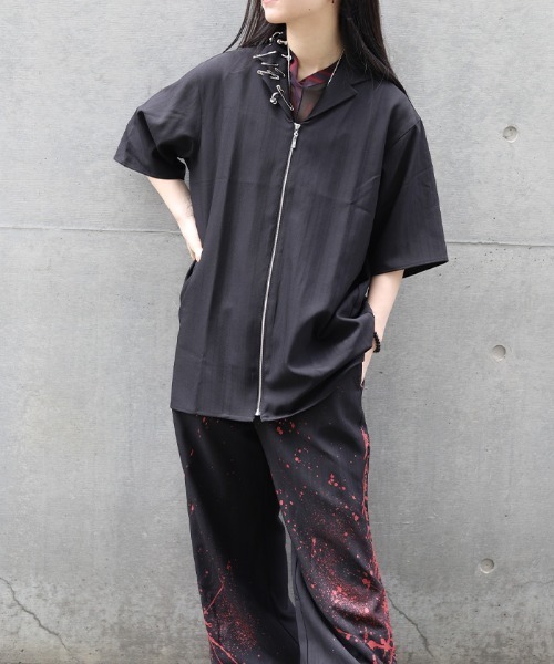 REZEN（リゼン） シャツ 椿テーラー襟ZIPシャツ メンズ : ZOZOTOWN