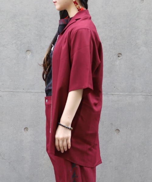 REZEN（リゼン） シャツ 椿テーラー襟ZIPシャツ メンズ : ZOZOTOWN