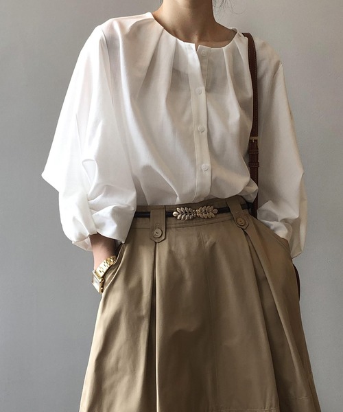 Aelina ブラウス シャツ 襟タグ付きシャツ レディース : ZOZOTOWN 