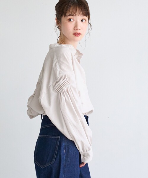 coen（コーエン） ブラウス シャツ 「再入荷/新色登場」ピンタック