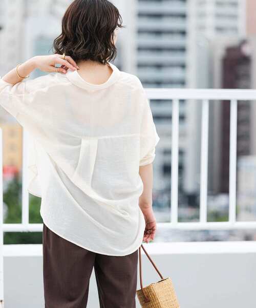 「ITEMS URBANRESEARCH」 7分袖ブラウス FREE ブラック レディース_画像3